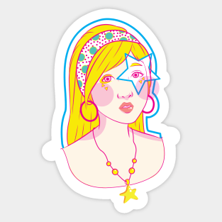 popart vintage girl Sticker